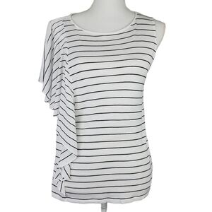 White House Black Market Asymmetrical Ruffle Top